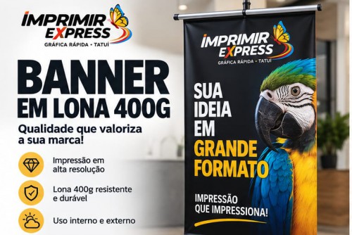 Banner em Lona 400g com Acabamento